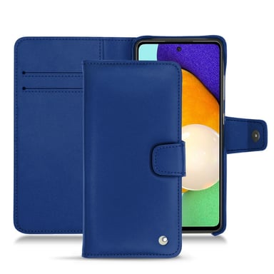 Funda de piel Samsung Galaxy A52 - Solapa billetera - Azul - Piel lisa