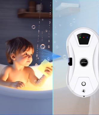 Robot Nettoyeur de Fenêtres LIECTROUX YW610, Busette d'Atomisation 15?m, Aspiration 2800Pa, Torsion Double Disque, 3 Modes & Protection 20min en Cas de Panne