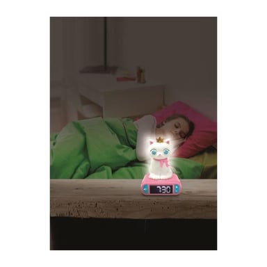 Reveil Veilleuse Lumineuse Chat en 3D et effets sonores