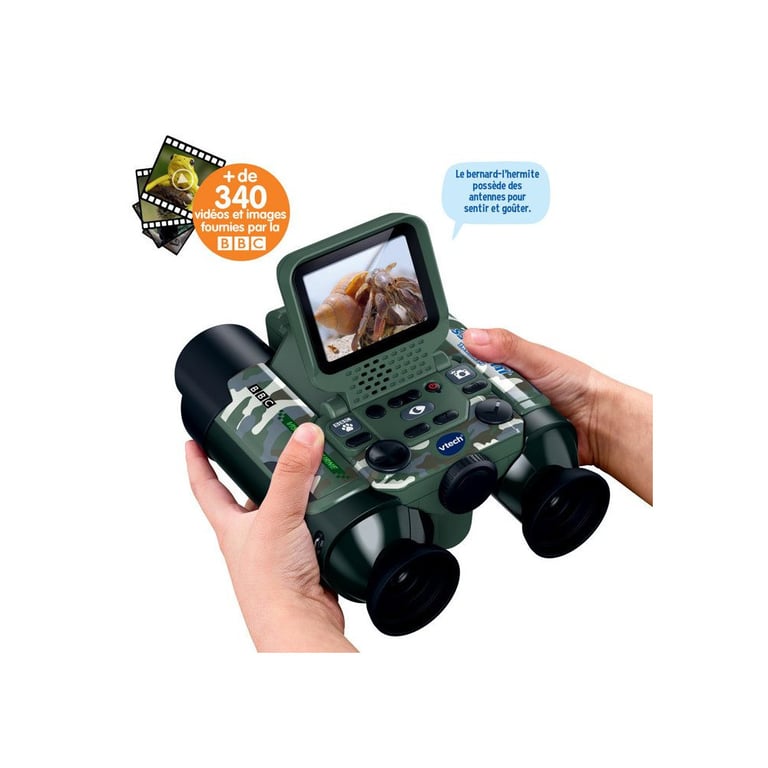 Jumelles vidéo interactives VTech GENIUS 10x écran couleur 2 4 vision nocturne infrarouge appareil photo et contenus BBC Multicolores Neuf - vue 3