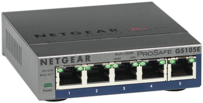 NETGEAR GS105E-200PES switch Gestionado L2/L3 Gigabit Ethernet (10/100/1000) Gris