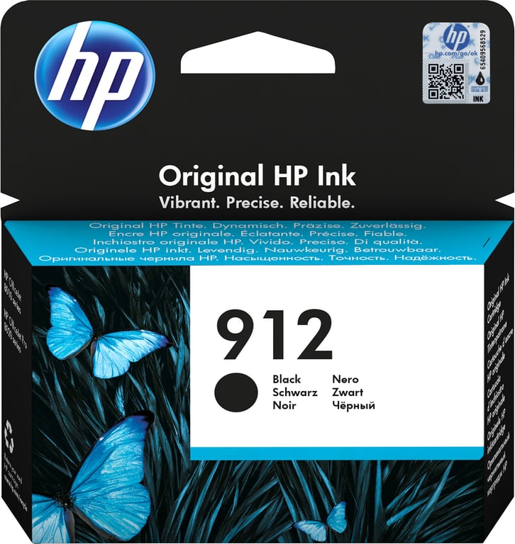 HP 912 Black Original Ink Cartridge cartouche d'encre 1 pièce(s) Rendement standard Noir - Neuf