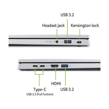 PC Portable  Aspire AG14-22P-R62F - Windows 11 - 14'' WUXGA IPS - Ryzen 3 7320U - RAM 8Go - Stockage 256Go SSD - AZERTY