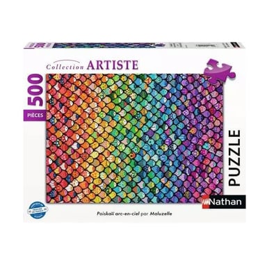 Puzzle Nathan 500 pièces Poiskaii arc-en-ciel - Una colorida aventura