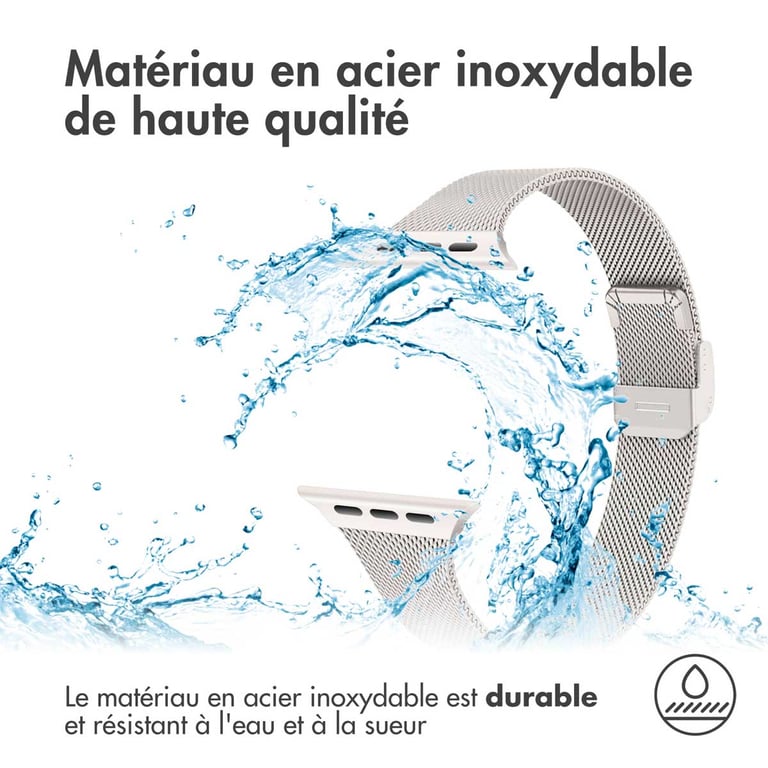 imoshion Bracelet pliant Milanese pour Apple Watch Series 1 á 9 / SE 384041 mm | Series 10 42 mm Neuf - vue 3