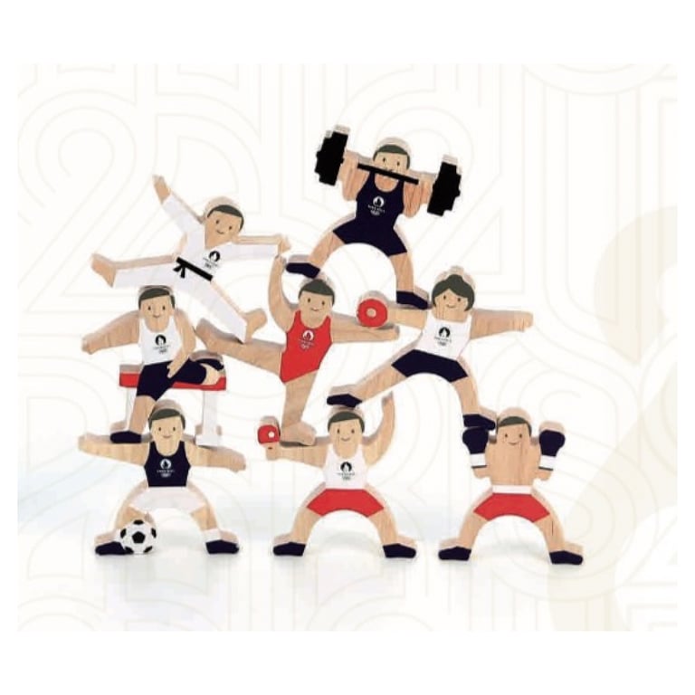 Jeu d'Équilibre Athlètes JO 2024 Amusement et Apprentissage Neuf