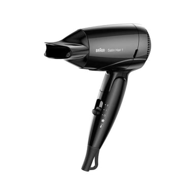 Sèche-cheveux de voyage Braun Satin Hair 1 HD130 1200 W Multivoltage Noir