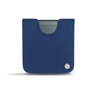 Pochette cuir Samsung Galaxy Z Flip3 -  - Bleu - Cuir saffiano