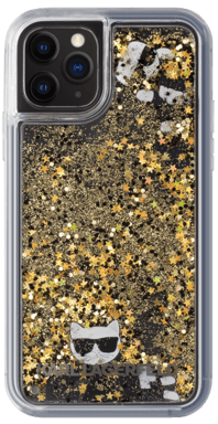 Funda Karl Lagerfeld Bling Bling con dijes flotantes para Apple iPhone 11 Pro, Dorada