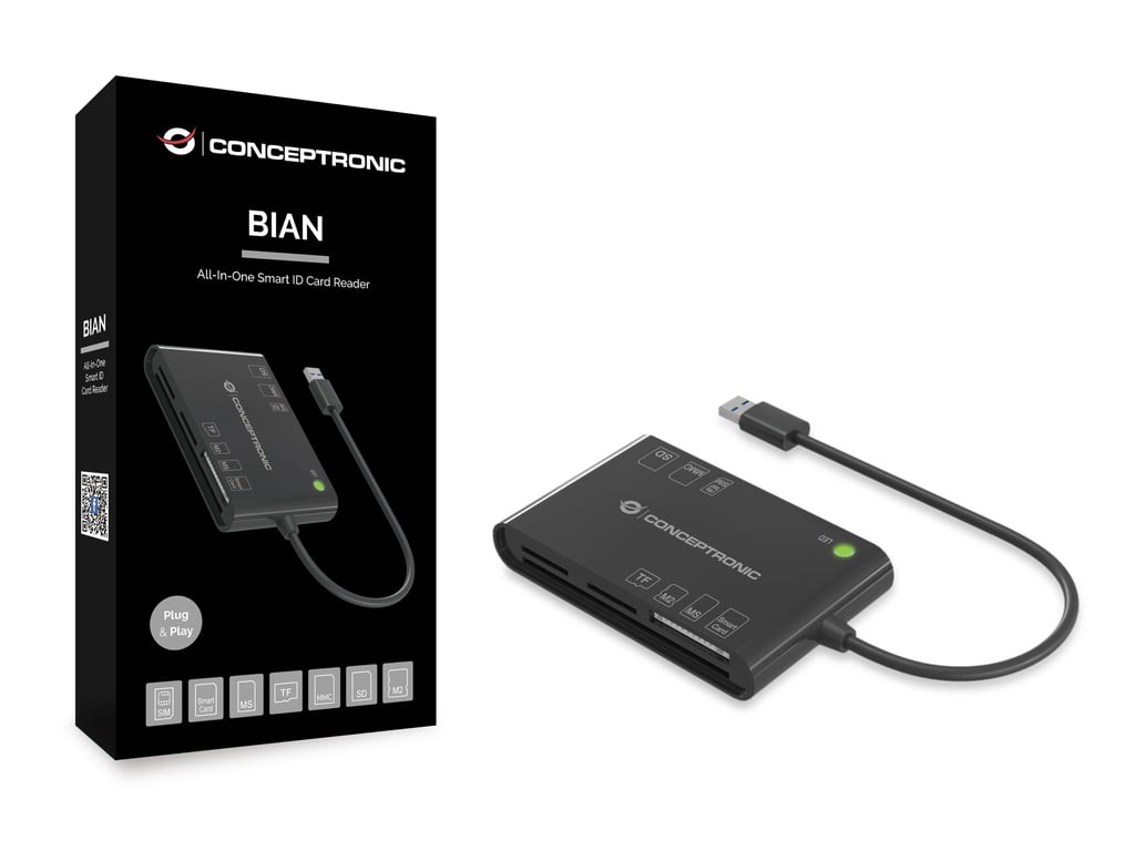 Conceptronic BIAN01B lecteur de cartes à puce Intérieure USB 3.2 Gen 1 3.1 Gen 1 Neuf - vue 2