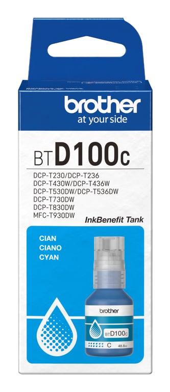 Brother BTD100C 48.8 ml haute capacité cyan original boîte de suspension recharge d'encre pour Brother DCP T530DW DCP T730DW MFC T930DW - vue 2
