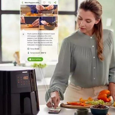 Philips Essential Airfryer XL, technologie Rapid Air, 1,2 kg, 6,2 l, noir