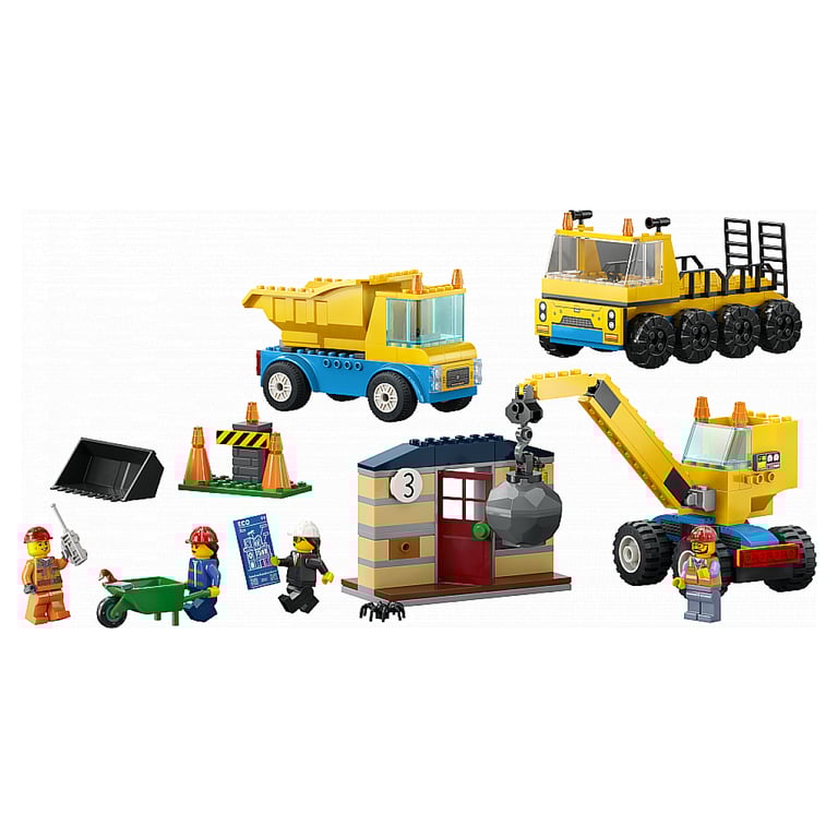 Lego City Les Camions De Chantier Et La Grue À Boule De Démolition 60391 Lego La Boîte - vue 3