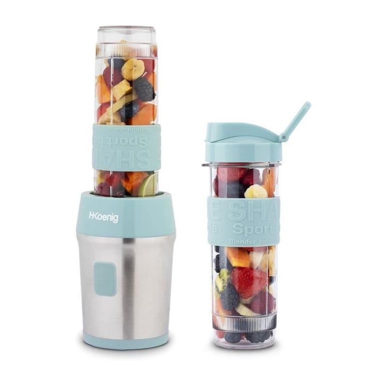 Mini Blender H.Koenig SMOO9 – 300W, 570mL, 4 Lames Inox, 2 Gourdes Incluses - vue 5