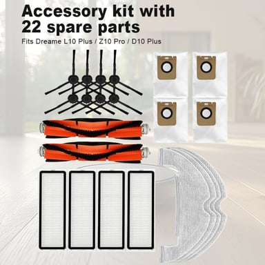 Kit de accesorios de repuesto para aspiradora Dreame L10 Plus, 22 piezas.   Dreame L10 Plus / Z10 Pro / D10 Plus