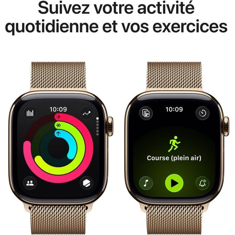 Watch Series 11 GPS + Cellular 42mm Boitier en Naturel avec Natural Milanese Loop - vue 8