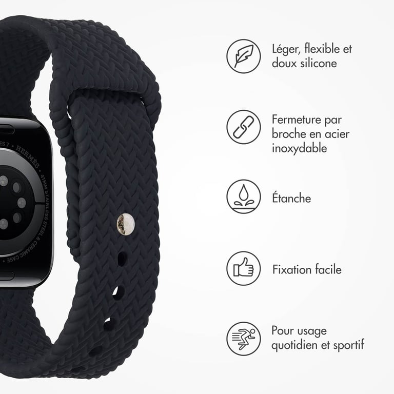 Bracelet Apple Watch 42mm Silicone tressé - vue 6