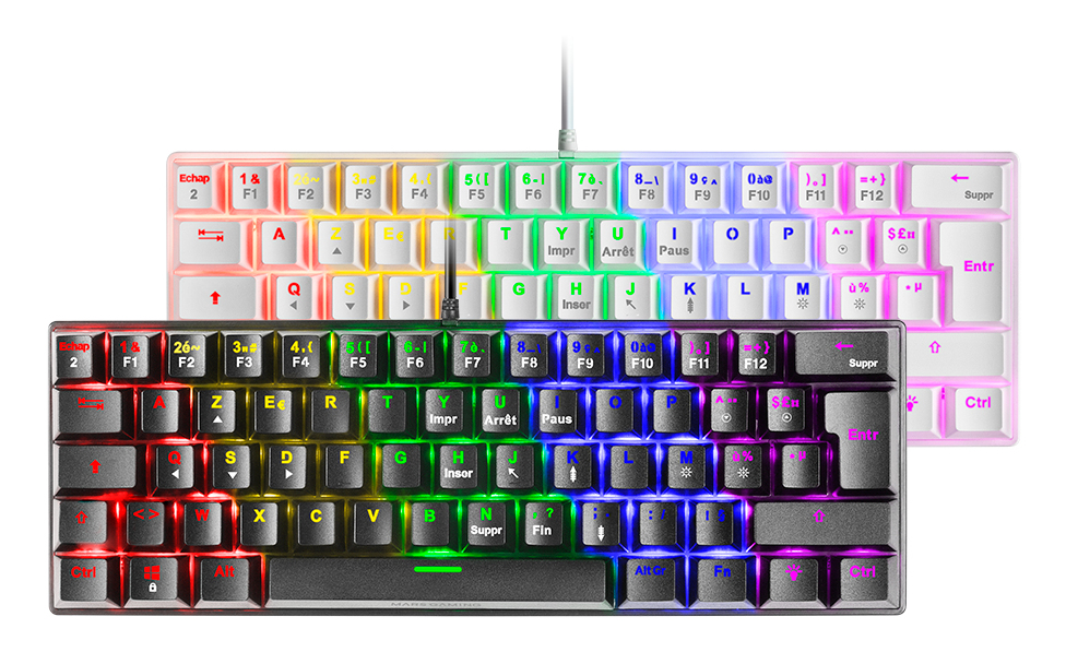 Mars Gaming MK60 clavier Jouer USB AZERTY Français Neuf