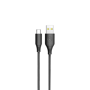 Tellur Cable USB a Type-C de silicona, 3A, 1m, negro