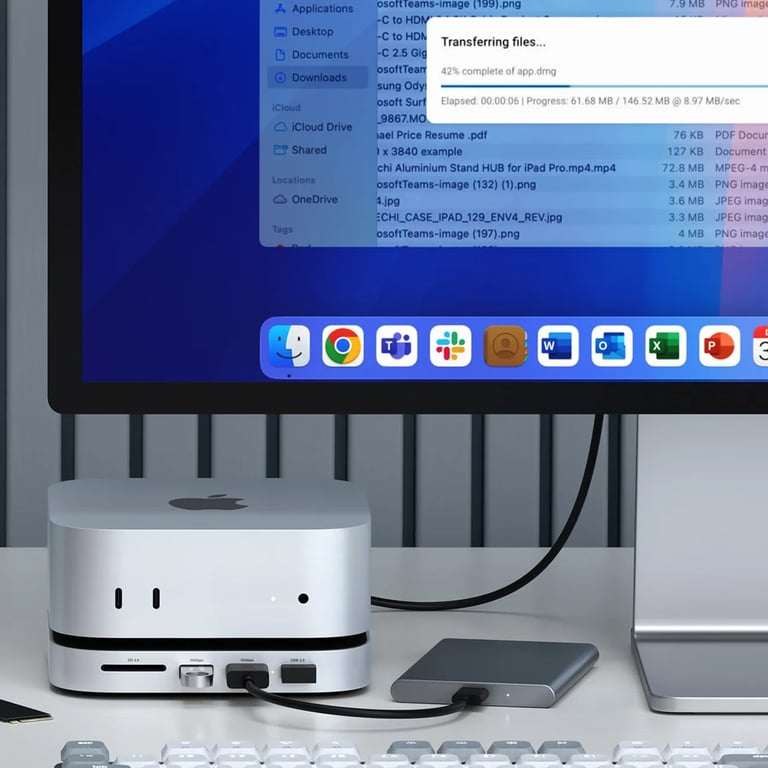 Support et Hub Satechi pour Mac Mini M4 avec boîtier SSD - vue 5