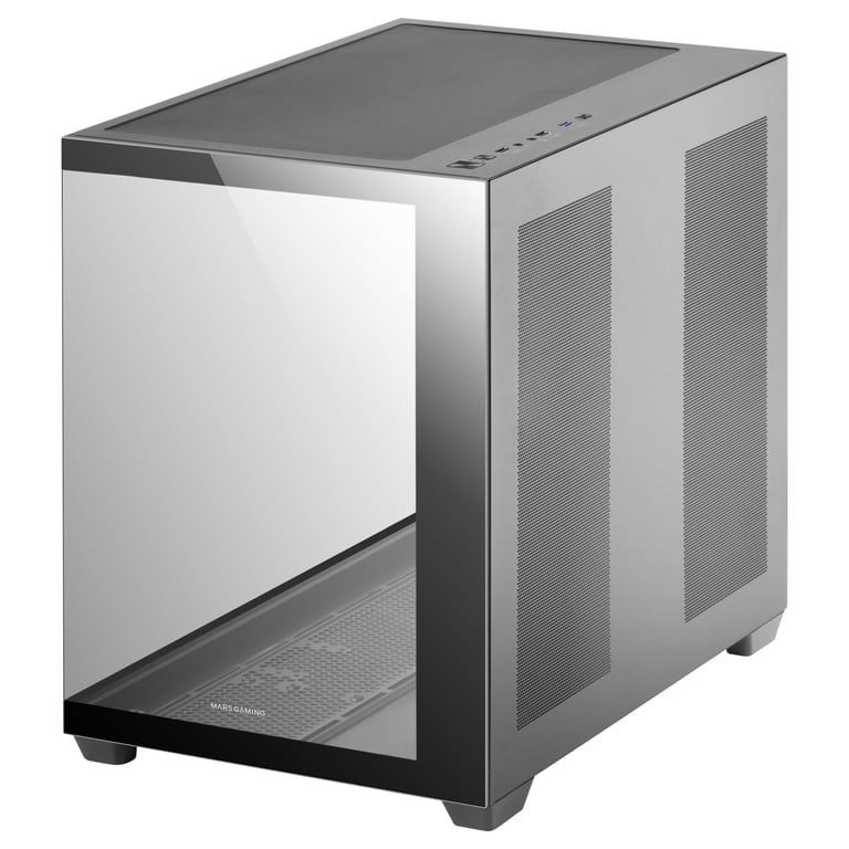 Mars Gaming MCV4 Tour Gaming Custom E ATX Fenêtre Verre Trempé Avant et Latérale Sans Cadre Structure Modulaire à