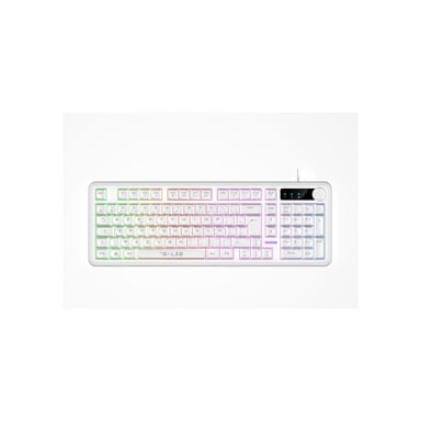 Clavier Gamer Membrane THE G-LAB KEYZ CAESIUM EX Filaire 100% Blanc RGB Arc-en-ciel Molette