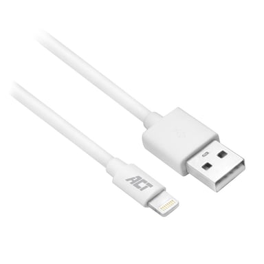 ACT AC3011 cable de conector Lightning 1 m Blanco