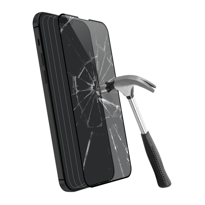Protector de pantalla de cristal templado (100% cobertura de superficie) para Apple iPhone 13 Pro Max, Negro