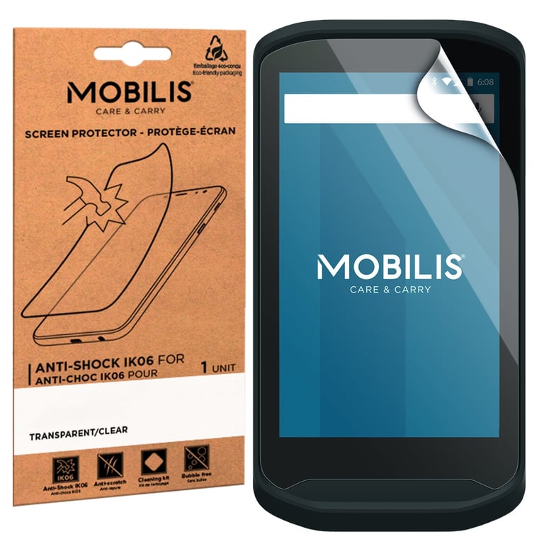Protège-écran incassable anti-chocs IK06 - TC21/26 - Transparent MOBILIS