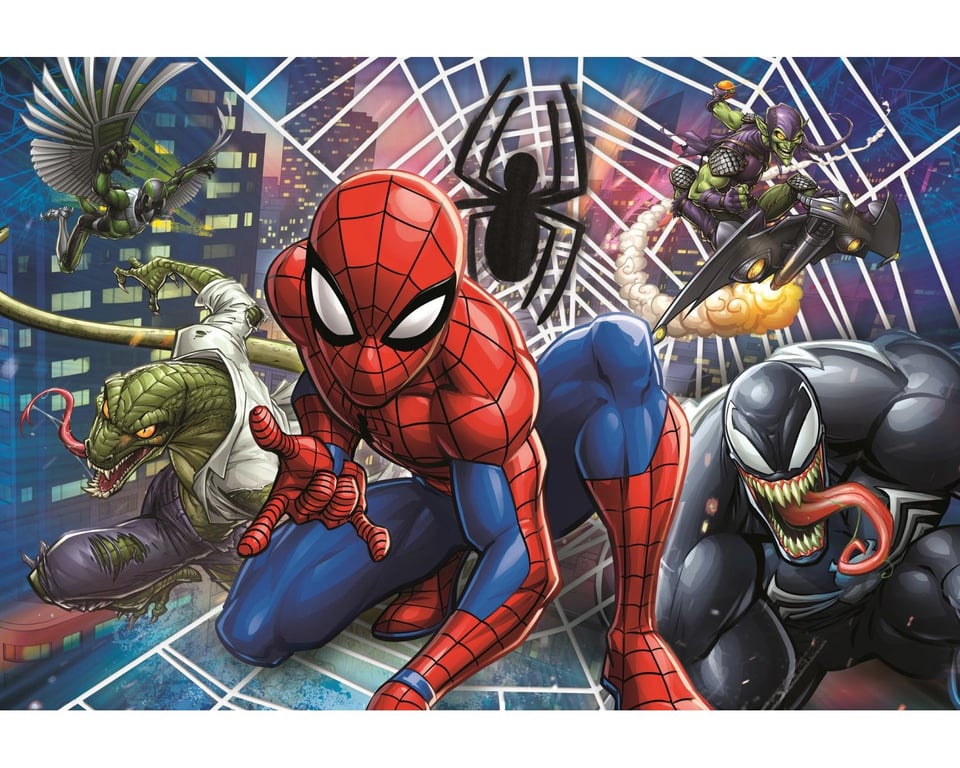 Clementoni 26444 Marvel Supercolor Spiderman 60 Maxi Pièces Puzzle du Dessin Animé Jeu de Création et Logique pour Enfants à partir de et Plus