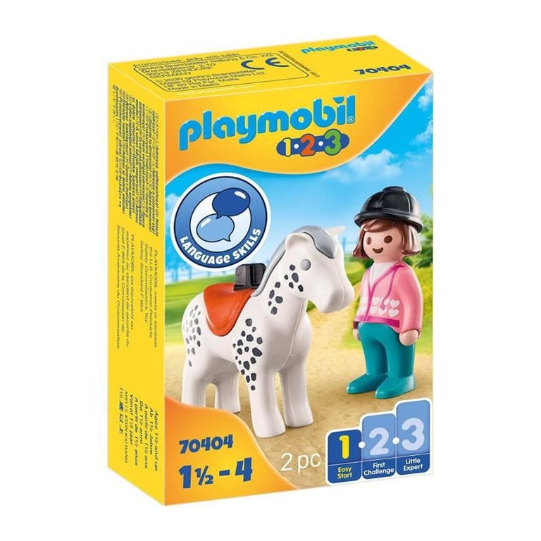 PLAYMOBIL 1.2.3 70404 Cavaliere avec cheval Neuf