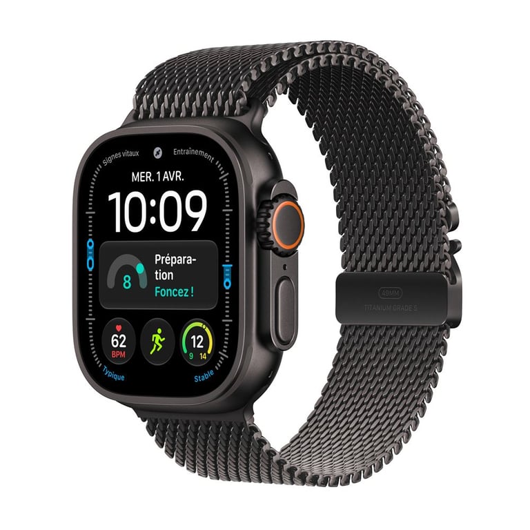 Apple Watch Ultra 4 GPS + Cellular 49 mm Boîtier en avec Boucle milanaise en - vue 2