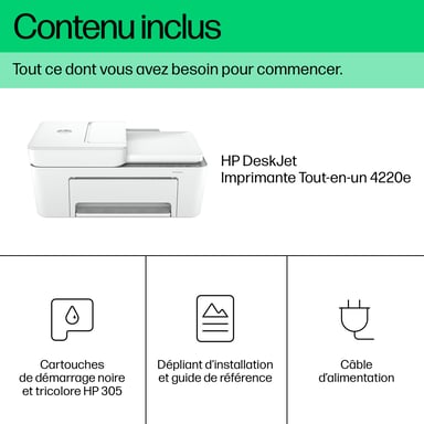 HP DeskJet 4220e Sans fil All-in-One Couleur Imprimante, Instant Ink; copieur, scanner