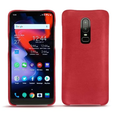 Coque cuir OnePlus 6 -  - Rouge - Cuir lisse premium