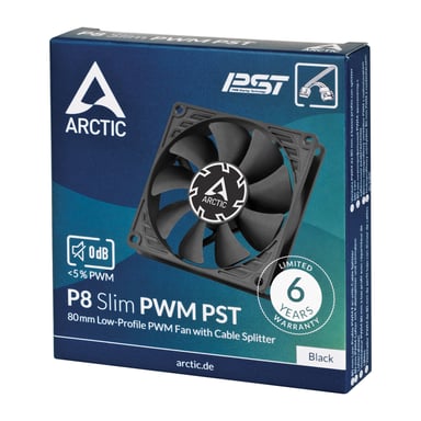 ARCTIC P8 Slim PWM PST Carcasa del ordenador Ventilador 8 cm Negro 1 pieza(s)