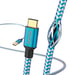 Câble de charge/données Reflective, USB Type-C - USB-A, 1,5 m, bleu