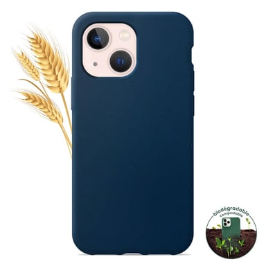 Coque silicone unie Biodégradable Bleu compatible Apple iPhone 13 Mini