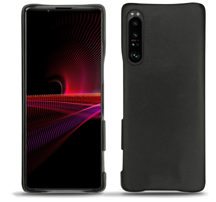 Coque cuir Sony Xperia 1 III - Coque arrière - Noir - Nappa - Black - NOREVE