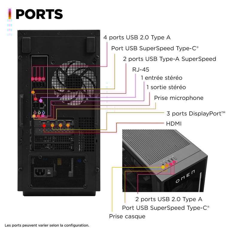 HP Omen Gaming Desktop GT16 0341nf - vue 7