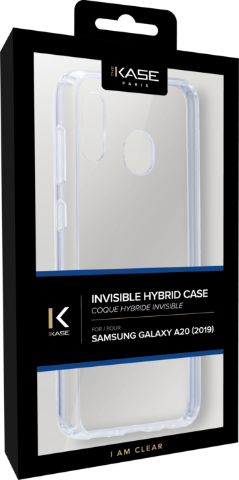 Coque hybride invisible pour Samsung Galaxy A20 2019, Transparente