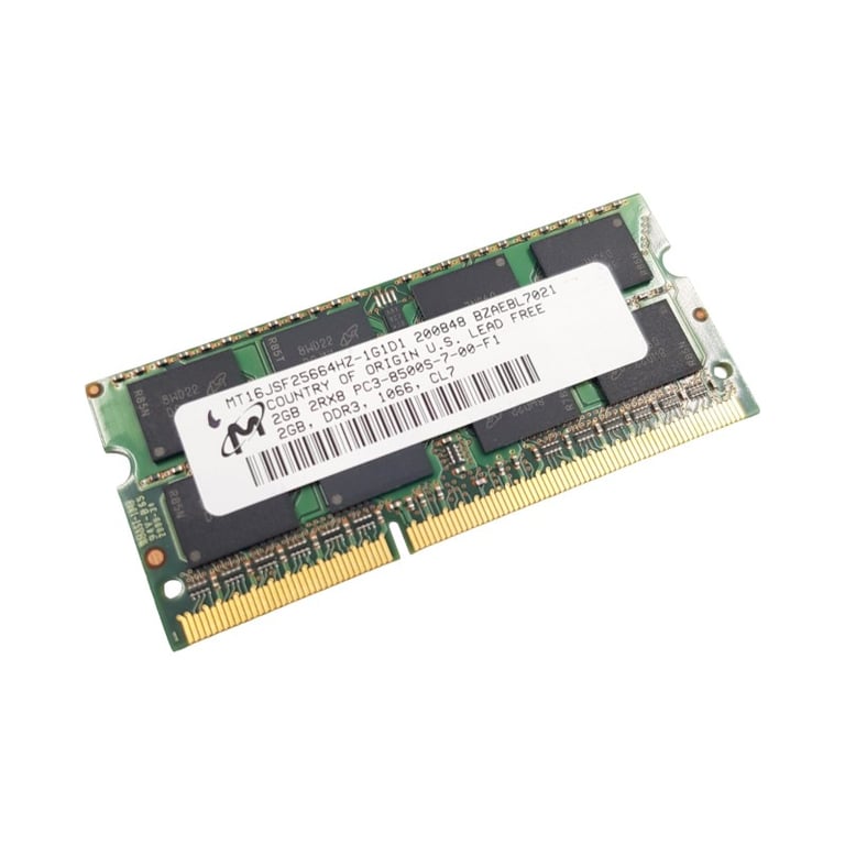 2Go RAM DDR3 MT16JSF25664HZ 1G1D1 SO DIMM PC3 1066MHz 2Rx8 Très bon état