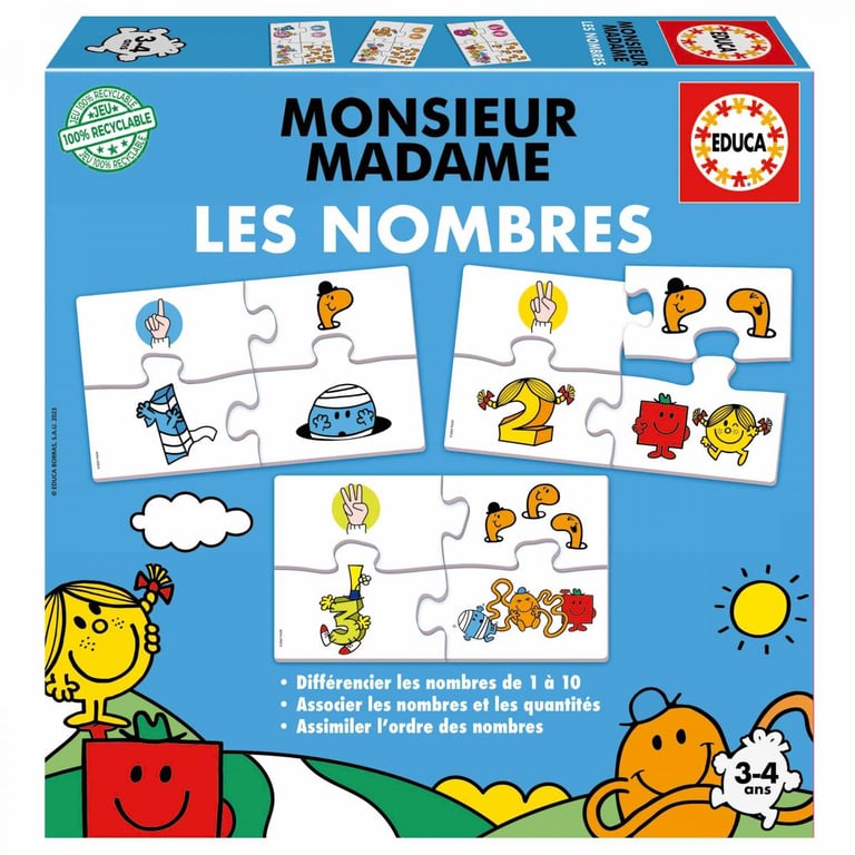 Jeu d'apprentissage EDUCA Monsieur Madame Les Nombres - vue 2
