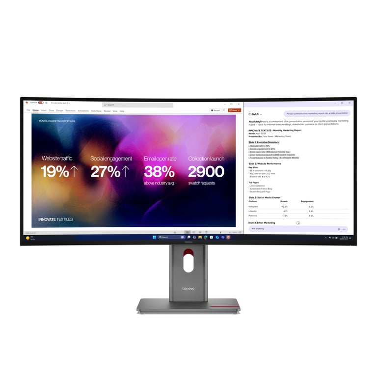 Lenovo ThinkVision P40WD 40 Écran LED incurvé 40 39.7 visualisable 5120 x 2160 5K @ 120 Hz IPS 400 cdm² 2000:1 HDR10 4 ms Thunderbolt 4 HDMI DisplayPort haut parleurs... - vue 4