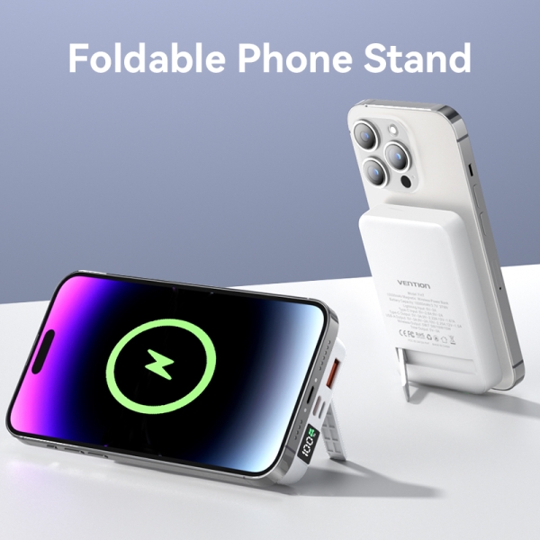 Vention Powerbank Magnétique Sans Fil 10000 mAh Écran LED Charge Rapide USB CLightni Neuf - vue 2