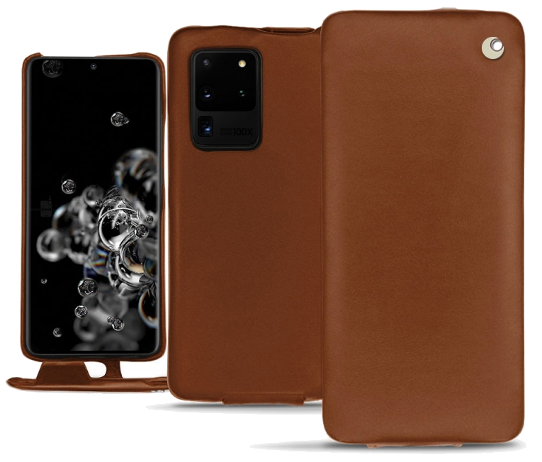 Housse cuir Samsung Galaxy S20 Ultra 5G - Rabat verticalMarron