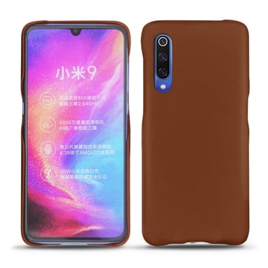 Coque cuir Xiaomi Mi 9 -  - Marron - Cuir lisse