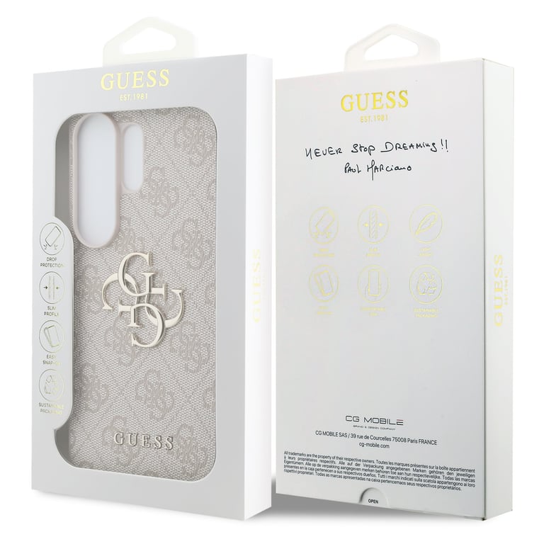 Guess Coque 4G Metal Logo Backcover pour Samsung Galaxy S26 Ultra Rose - vue 3