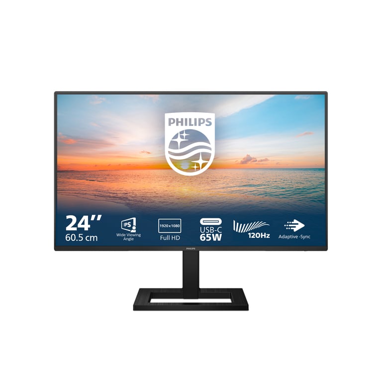 Philips 24E1N1300AE Moniteur FHD 234 Pouces 100 Hz IPS 1ms Alimentation USB C Hauteur réglable Haut parleurs Mode LowBlue 1920 x 1080 250 CDm² HDMI 1.4 / USB C - vue 7