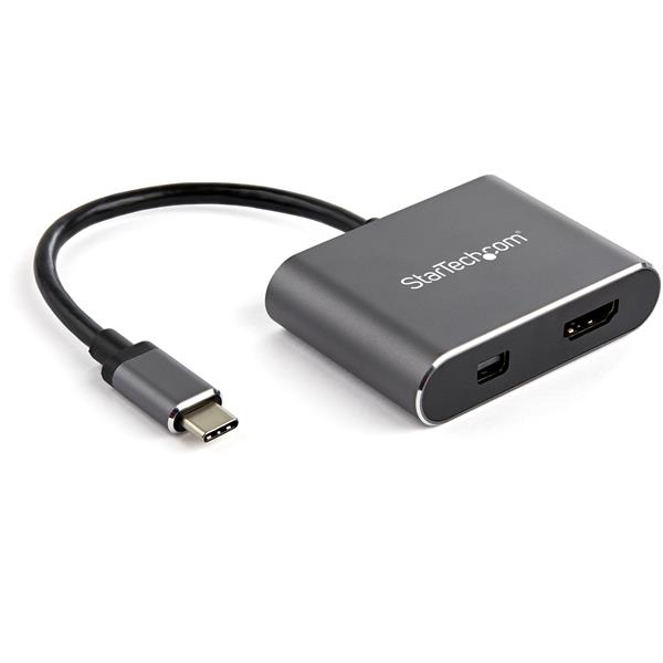 StarTech.com Adaptateur multiport USB C vers mini DisplayPort ou HDMI 4K 60 Hz Convertisseur 2 en 1 Neuf