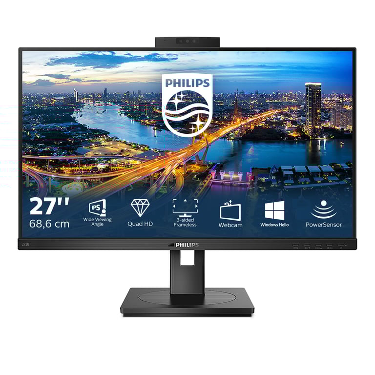 Philips Monitors Moniteur 275B1H 68 cm 27 Pouces DVI HDMI DisplayPort hub USB Temps de réponse de 4 ms 2560 x 1440 75 Hz FreeSync Pivot - vue 2